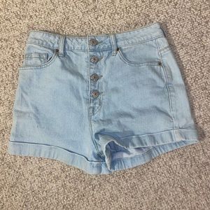 BDG high rise button up shorts